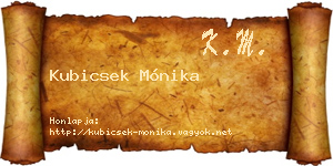 Kubicsek Mónika névjegykártya