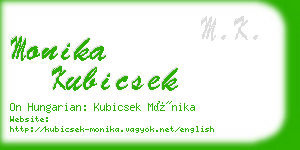 monika kubicsek business card